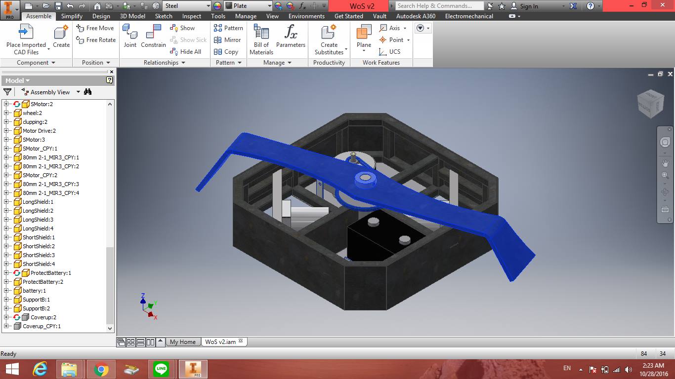 Battle robot 3D CAD design in Autodesk Inventor